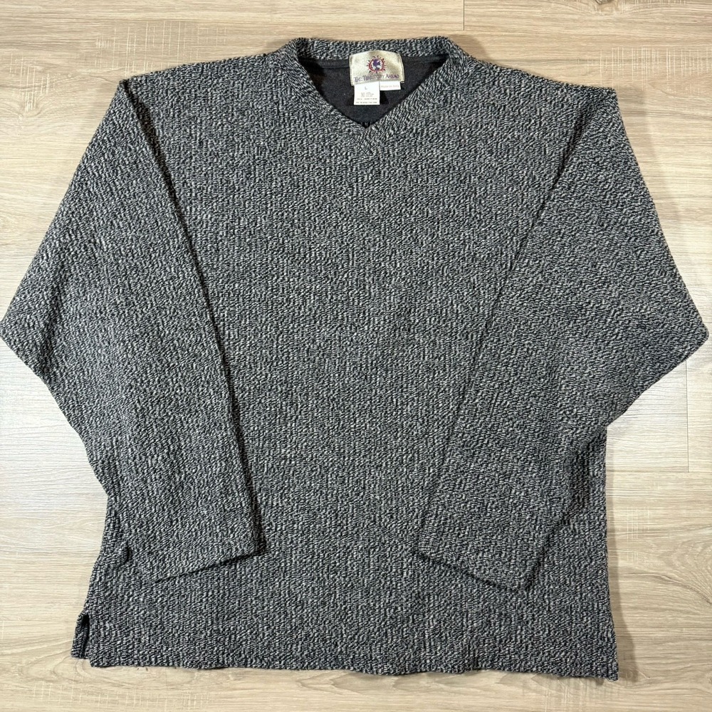 The Territory Ahead‎ Men's V-Neck Sweater Heavyweight Knit Wool Gray  SZ L Italy